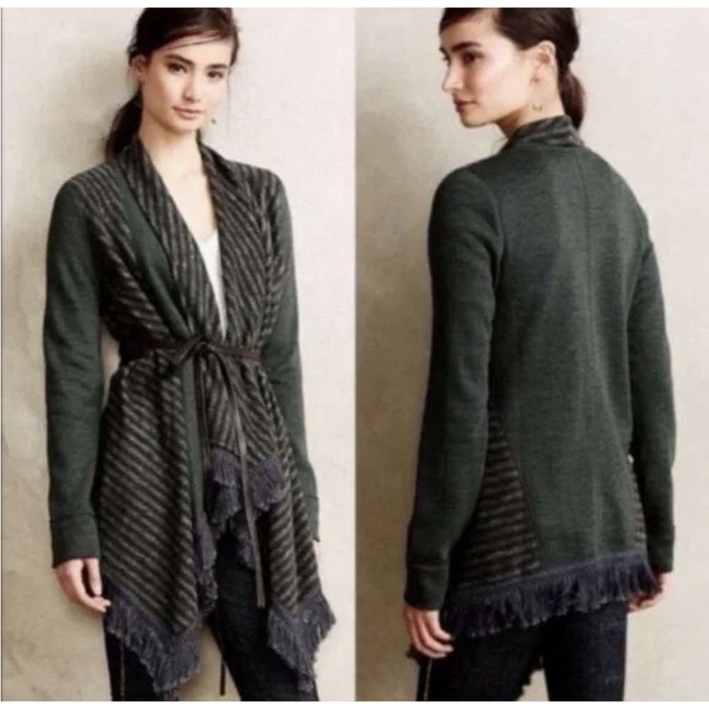 Anthropologie SATURDAY SUNDAY Elise Size S Blanket Open Striped Sweater Cardigan